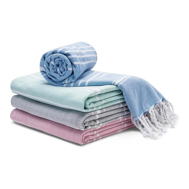 9Threads Cotton Turkish Beach Towel with Towels Oversized 36"x72" Pool Absorbent Extra Large Quick Dry Sand Travel Towel (Fresh Hues, 4 Pack)