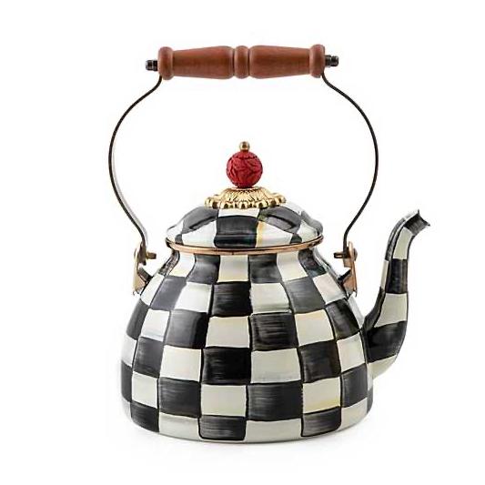 Courtly Check Enamel Tea Kettle - 2 Quart