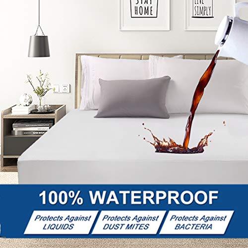 Abakan King Mattress Protector 100% Waterproof Super Soft Breathable Noiseless Premium Fitted Mattress Pad Cover Luxury Elastic Deep Pocket Vinyl Free Bed Cover 78x80 Inch