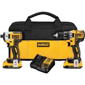 20-Volt MAX XR Lithium-Ion Cordless Brushless Drill/Impact Combo Kit (2-Tool) with (2) Batteries 2Ah, Charger and Bag