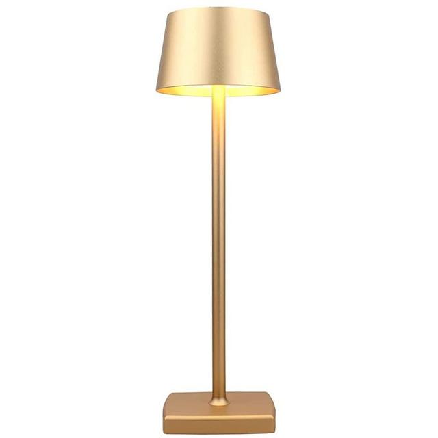 Cordless Table Lamps Rechargeable, 5200mAh Battery Operated Table Lamp, IP54 Waterproof Outdoor Table Lamp, for Indoor Outdoor Restaurant Buffet Bar Coffee Shop, Gold
