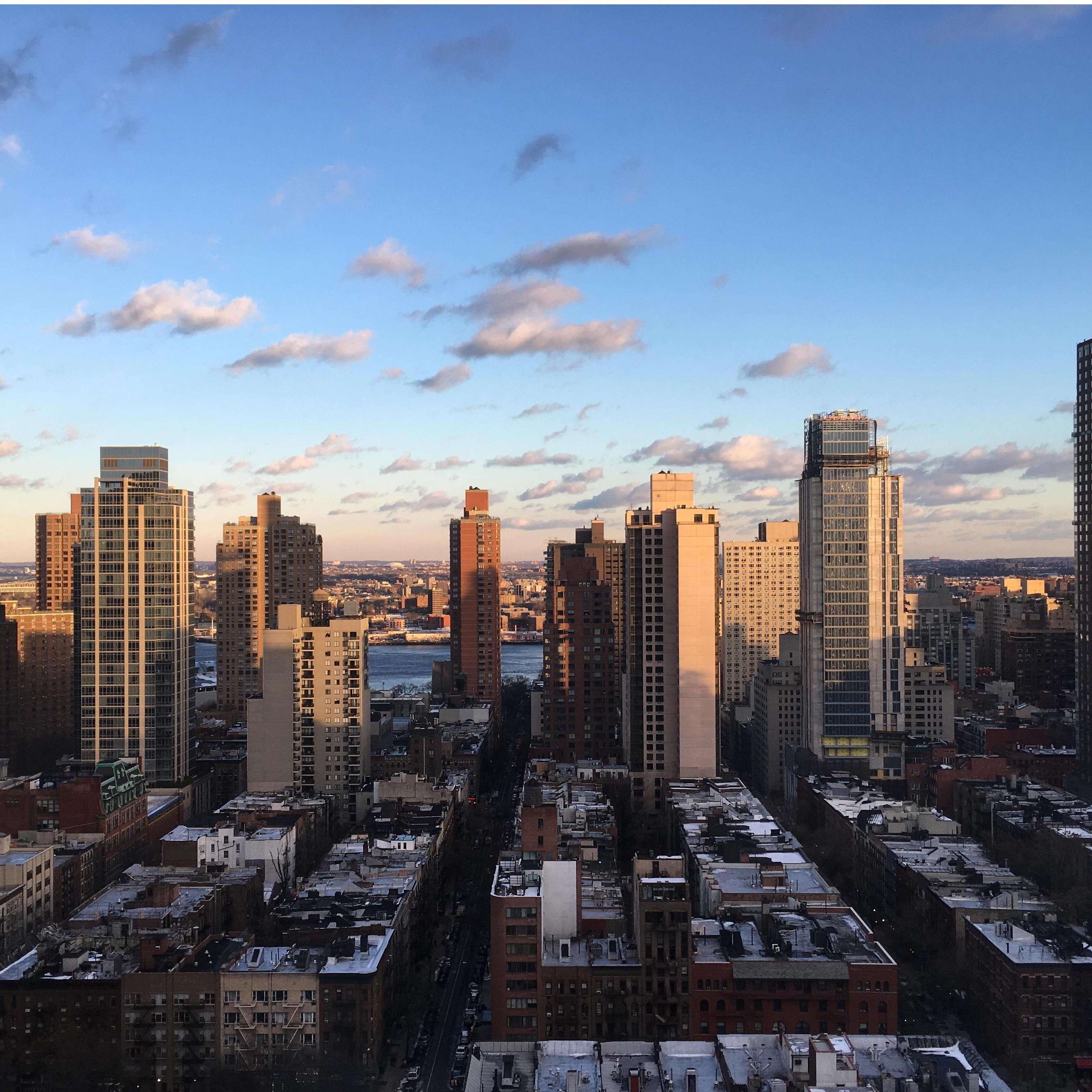 The view from our first apartment in NYC.