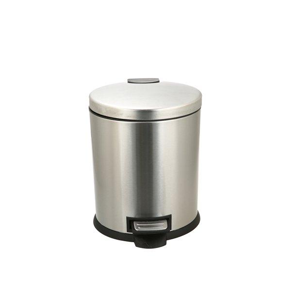 Better Homes & Gardens 1.3 gal / 5L Oval Step Garbage Can, Stainless Steel with Lid