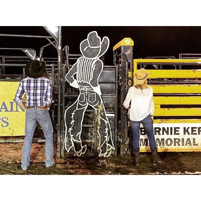 A very special night at the rooftop rodeo in Estes Park, honoring Bernie Kershner. (Nichole's first rodeo!)