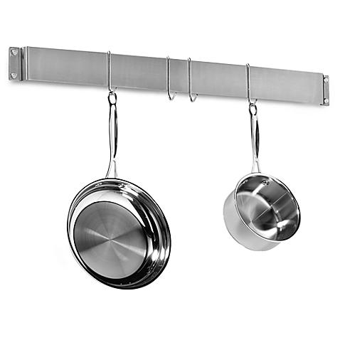 Cuisinart® Brushed Stainless Steel Wall Bar Pot Rack