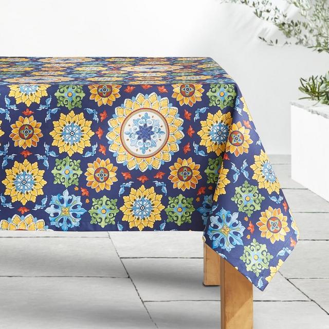 Sicilian Mosaic Oilcloth Tablecloth, 70" X 108"