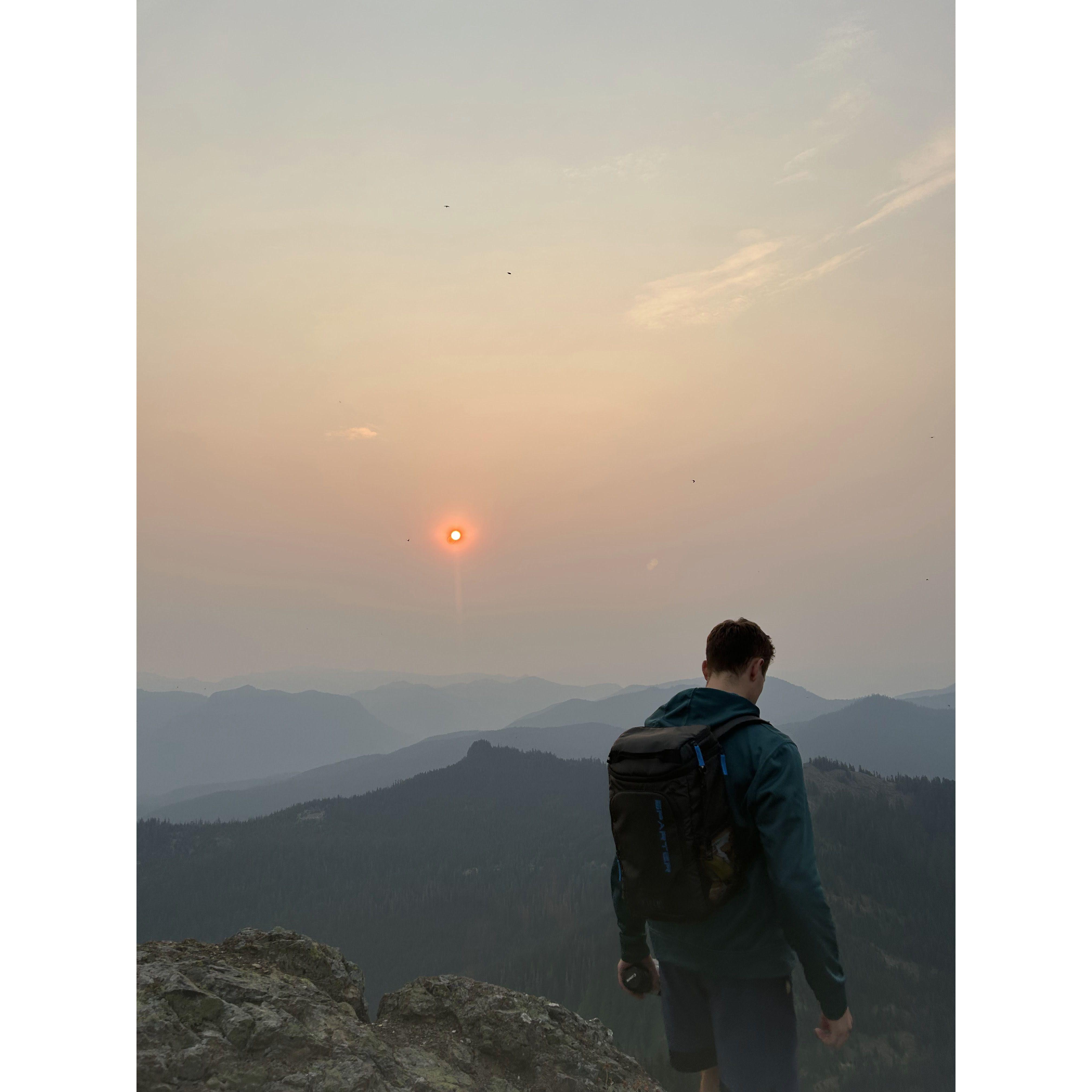 Joe and a sunrise in Washington :)