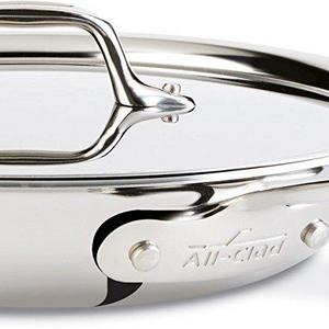 Groupe SEB - All-Clad 41106 Stainless Steel Tri-Ply Bonded Dishwasher Safe Fry Pan with Lid / Cookware, 10-Inch, Silver