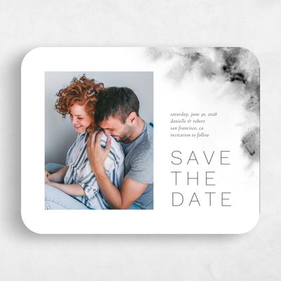 Grey Rounded Wedding Save the Date - Bartlett Photo