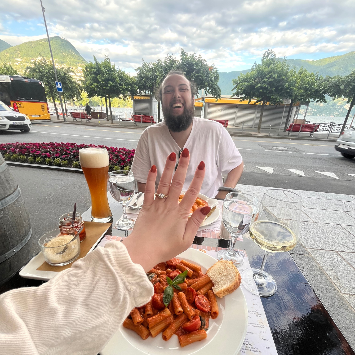 Celebratory dinner after the proposal