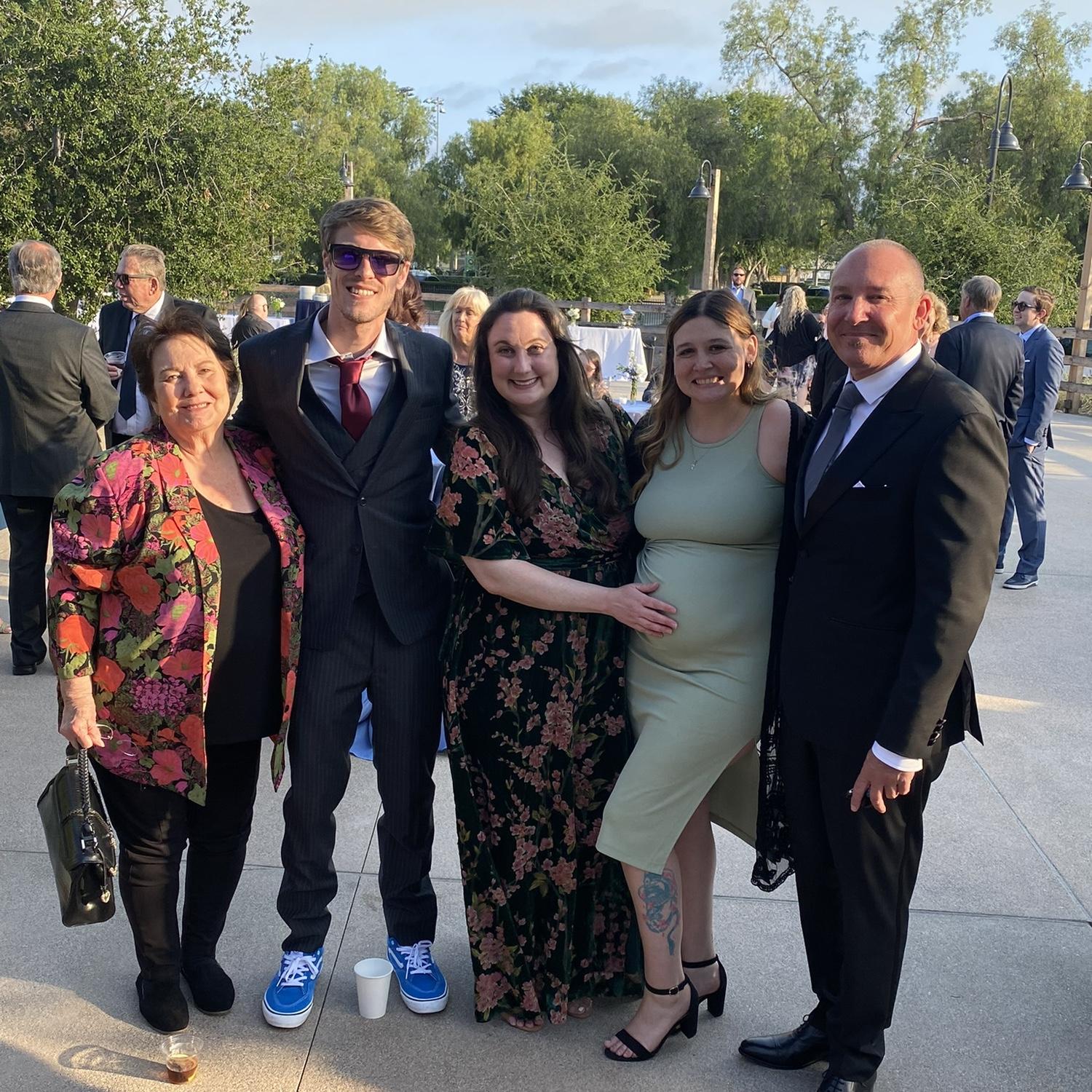 Attended a close cousins wedding in California. Pictured from left to right is Sherry (brides mother), a pregnant Kaitlyn (brides oldest niece), and Tyler (brides brother).
