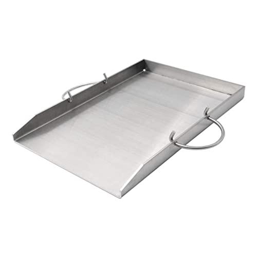 Stanbroil Stainless Steel Griddle Pan with Holder Replacement for Weber 7599, Weber Genesis II 300 Series Grills