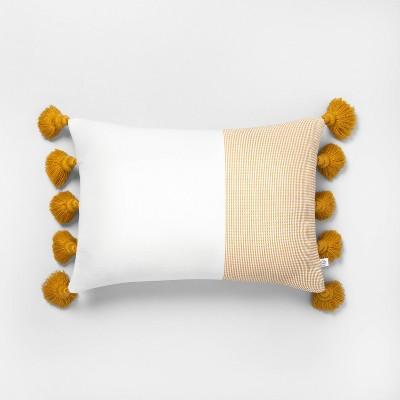 Yellow Texture Colored Block Throw Pillow - Hearth & Hand™ with Magnolia