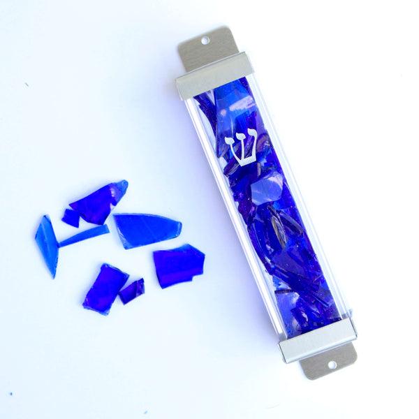 Fill-Your-Own Wedding Shards Mezuzah - Silver