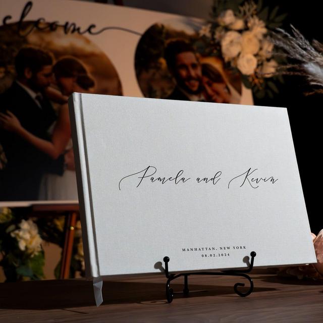 Custom Wedding Guest Book, Personalized Wedding Reception Guestbook Engagement Photo Album Signing Book Wedding Keepsake Anniversary Gift