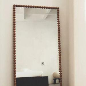 LARGE RECTANGULAR FULL LENGTH MIRROR WITH WOODEN FRAME