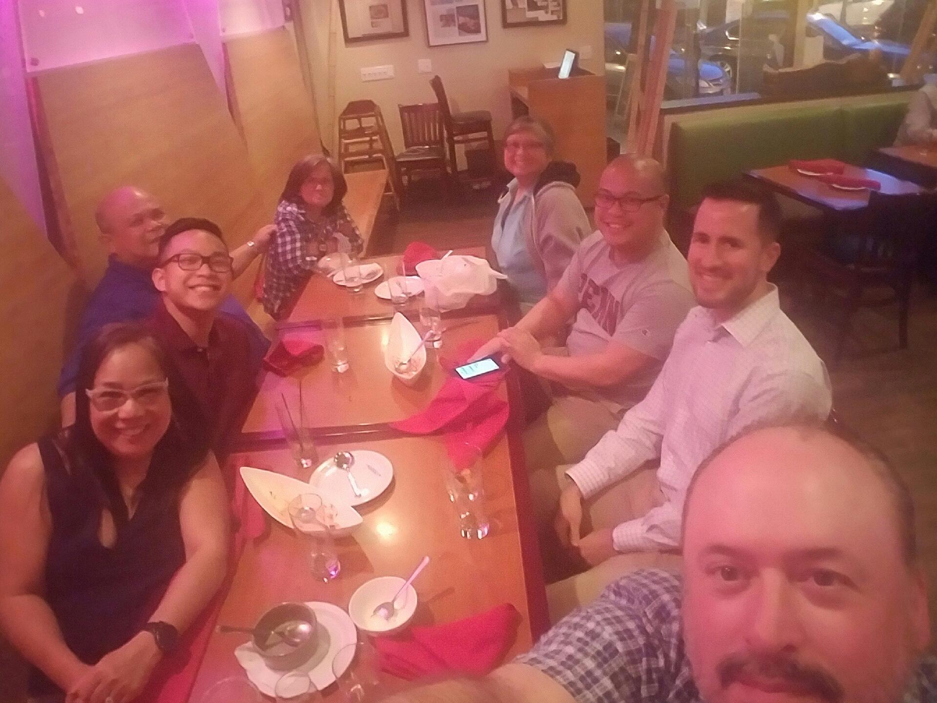 Eddie's birthday dinner with family in Walnut Creek, CA.
