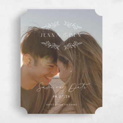 White Ticket Wedding Save the Date - Phippsburg Photo