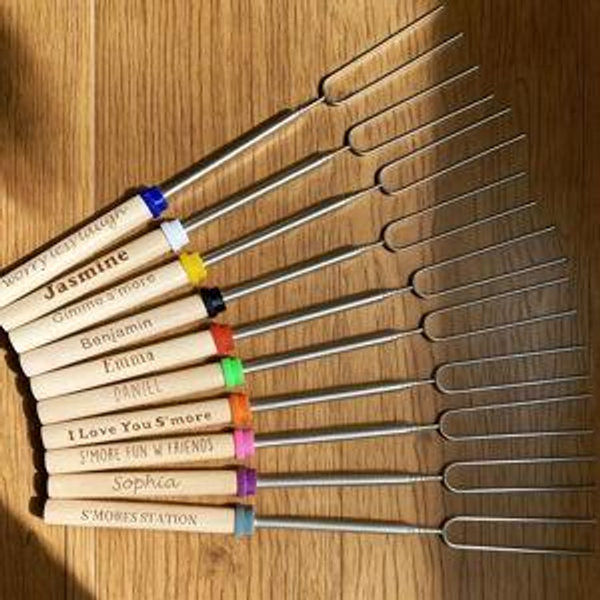 Personalized Marshmallow Roasting Sticks: Telescopic Campfire Skewers