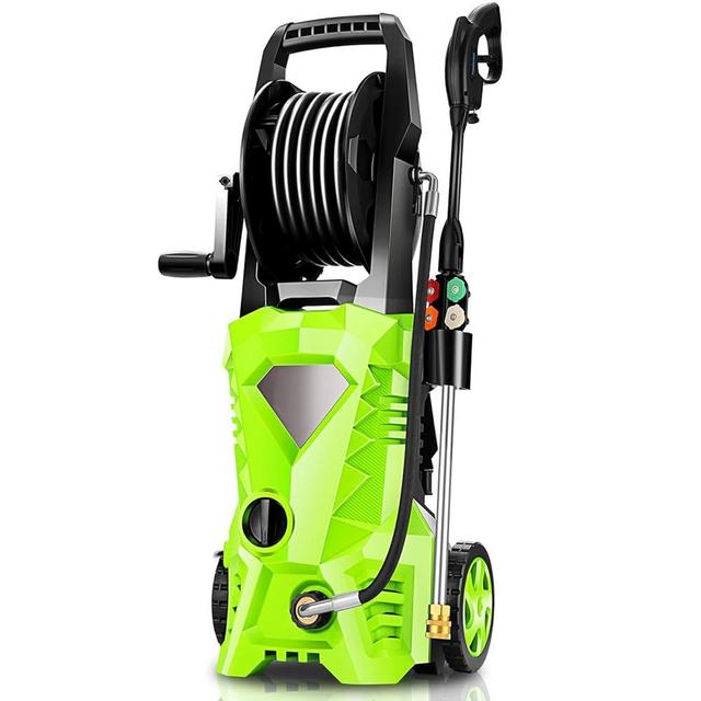 Huanherad 4200 PSI Electric Pressure Washer 2024 Newest 2.8 GPM High Power Washer with 4 Pressure Nozzle and Foam Cannon, powerwashers for Home, Car Washing, Fence Cleaning, Patio, Green