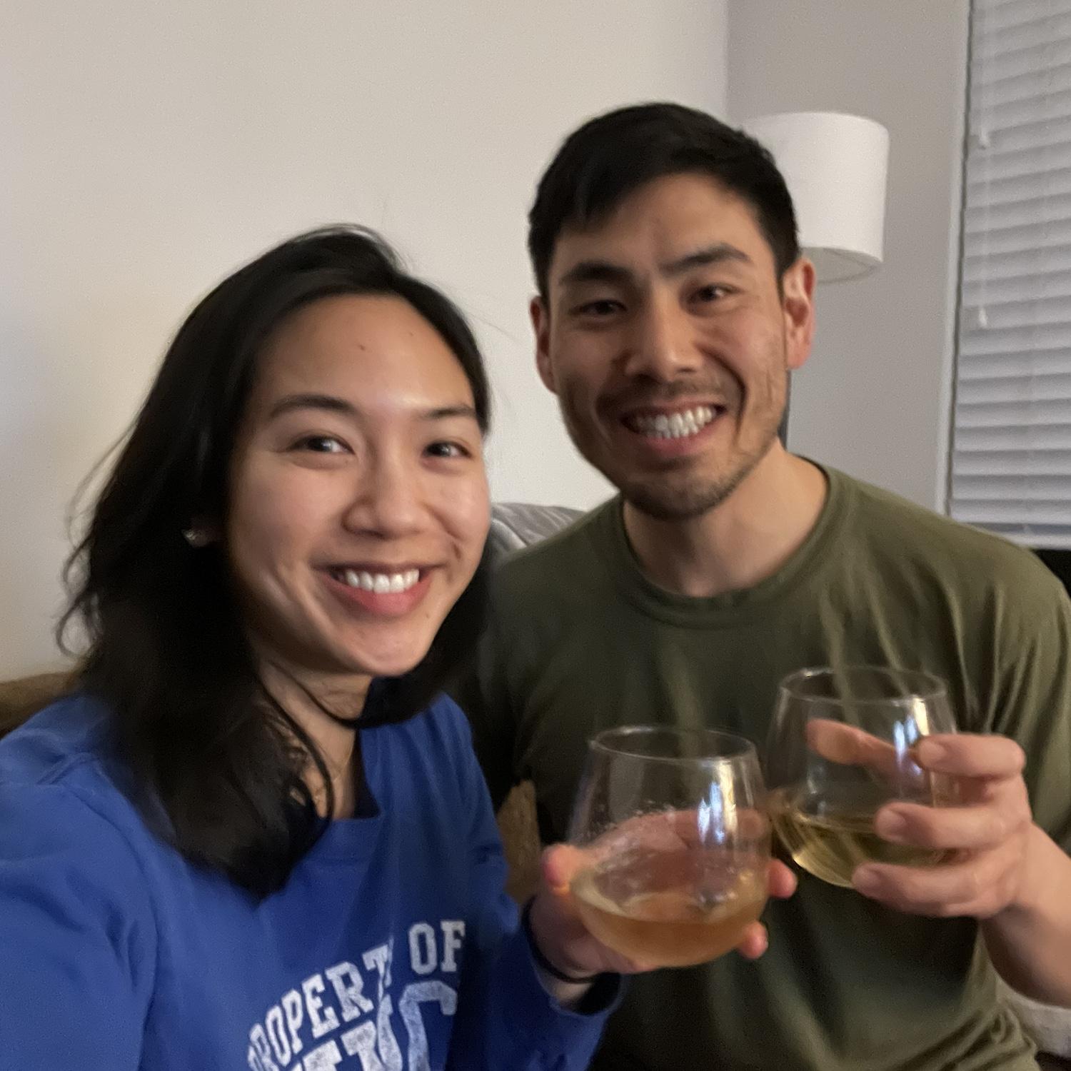 This is a terrible photo of us and we were so tired, but this marked our first night moving to Virginia after 11+ hours driving! Drinks to celebrate!