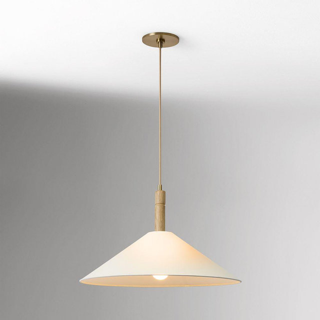Devon Pendant, 20in, Antique Brass/Dune/Paper Shade