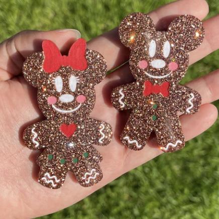 Gingerbread ornament,Christmas ornaments,Disney inspired Christmas ornaments,ornaments set,Mickey Minnie inspired ornament