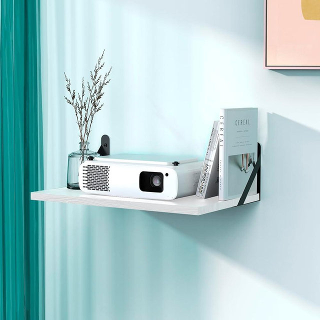 DAWASAPAT Projector Wall Mount Shelf, Floating Projector Shelf for Wall, Router/Cable Box/Router Wall Mount, 15.7" x 9.8"(Lx W) Projector Holder Stand Accessories with Cable Ties