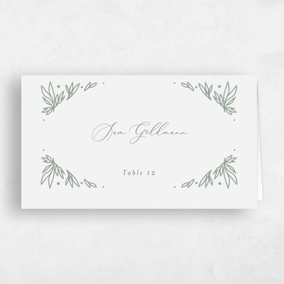 Sage, Green Wedding Place Card - Poplar