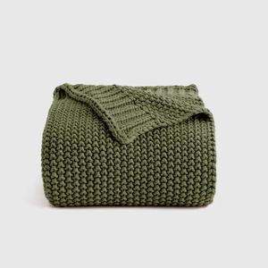 Cotton Fisherman Throw - Olive