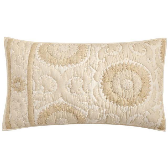 Alanya Suzani Quilted Shams, Natural, King