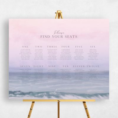 Light Pink Wedding Sign - Clearwater Seating Chart