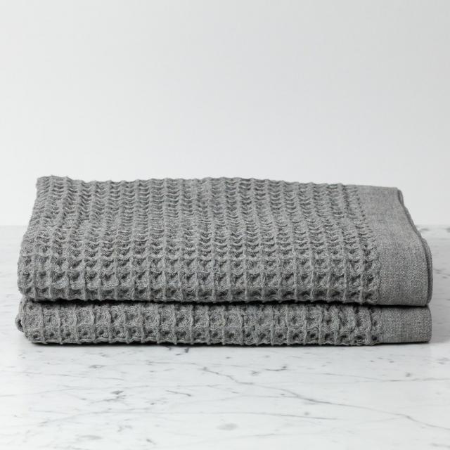 Lattice Waffle Bath Towel - Grey - 57 x 33.5"