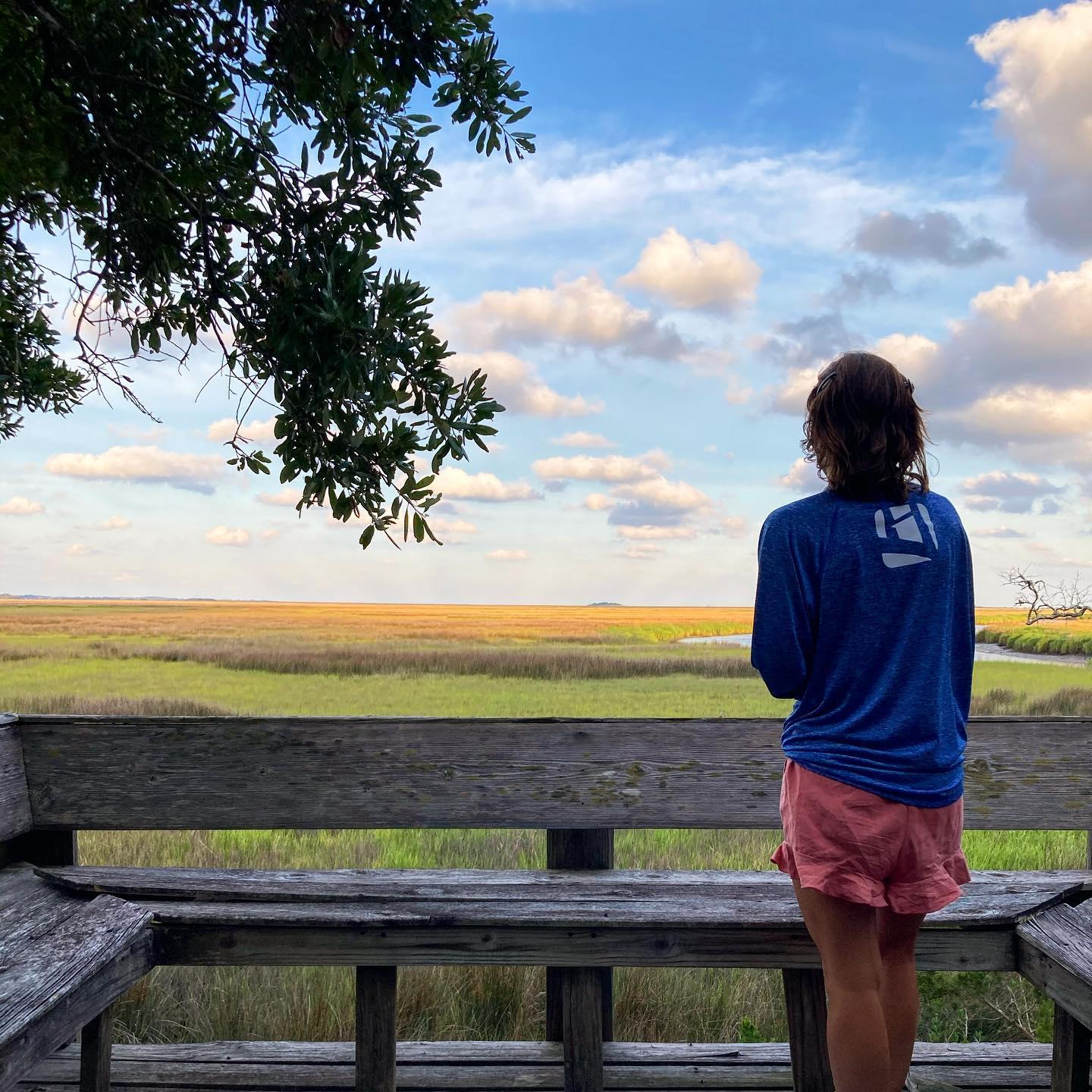 Overlooking the Fields of Gold on Hird Island at Spencer and Tara's treehouse get-away.