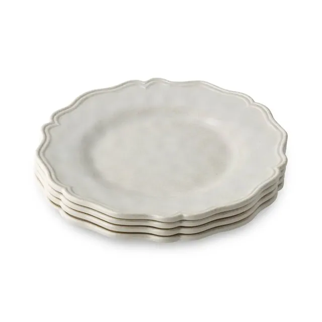 Certified International 9" Isabella Cream Crackle Melamine Salad Plates