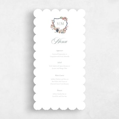 Green Scalloped Wedding Menu - Windansea