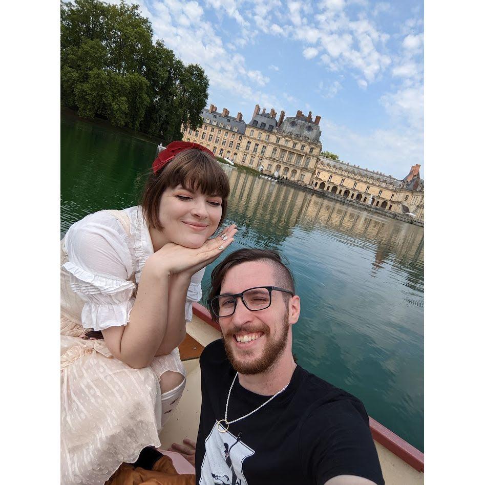 This was taken mere moments after the FIRST time we got engaged! The sun was super bright, hence the squinting, but I'll say I was just blinded by her beauty