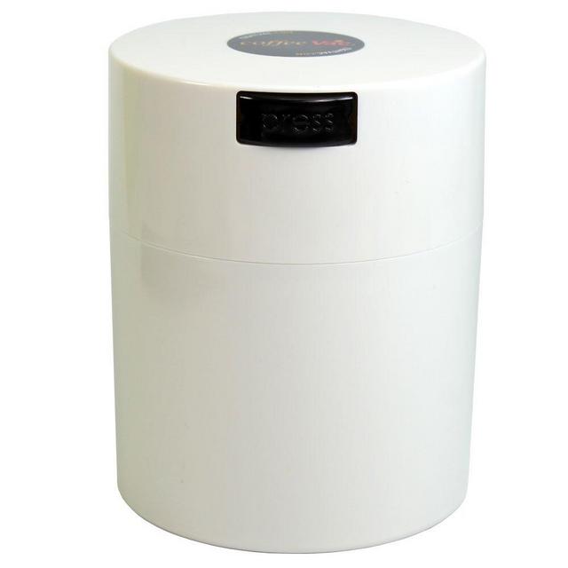 Coffeevac 1/2 LB – Patented Airtight Container | Multi-use Vacuum Container Works as Smell Proof Containers for Ground Coffee and Coffee Bean Containers. White Cap and Body