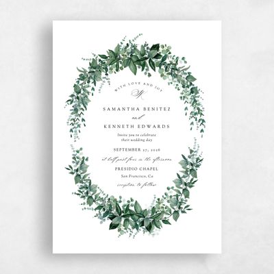 White Wedding Invitation - Elowen Classic