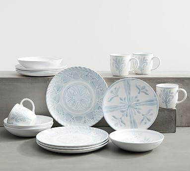 Chambray Tile Stoneware 16-Piece Dinnerware Set