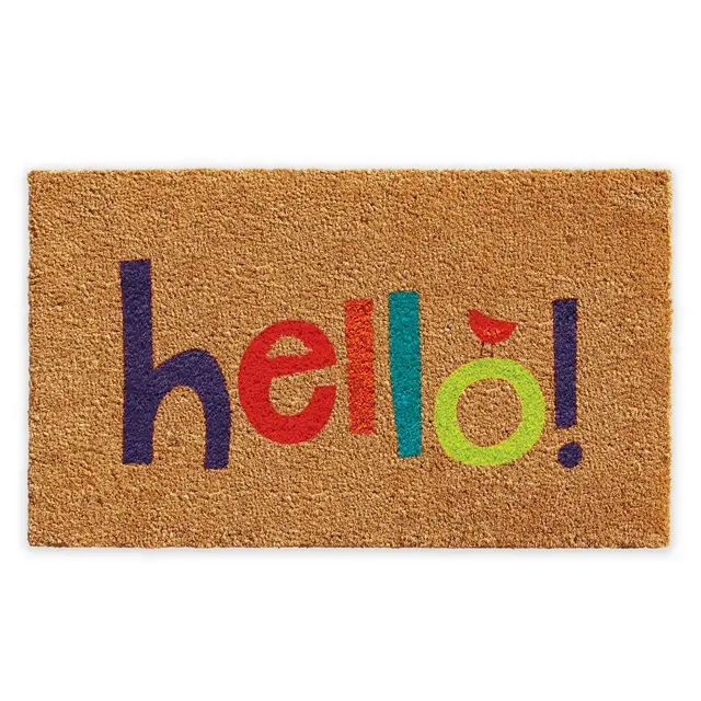 Calloway Mills Hello 17" x 29" Multicolor Coir Door Mat