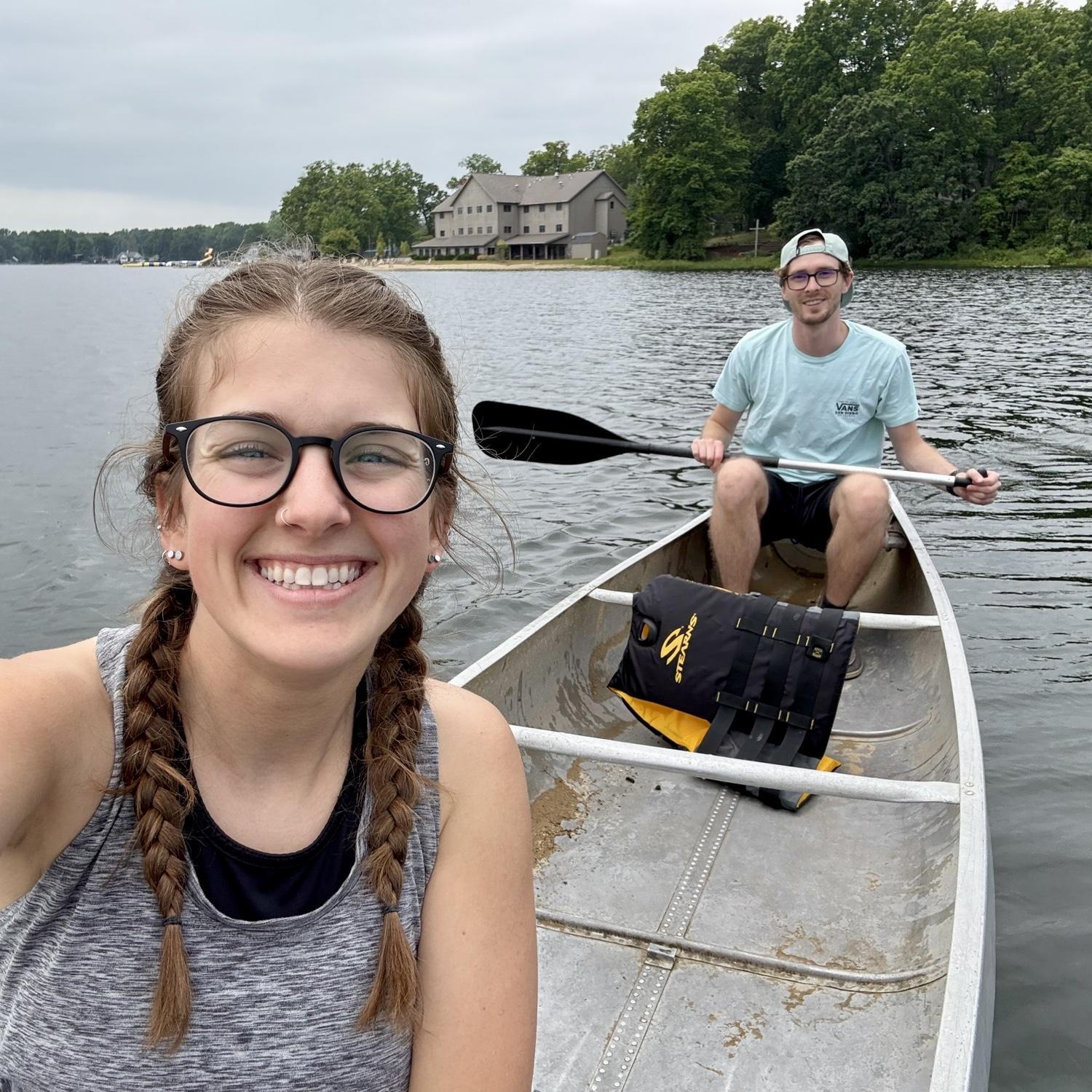 Canoeing out on Bankson Lake! This is when we realized we weren't even halfway around the lake but our arms were dead haha