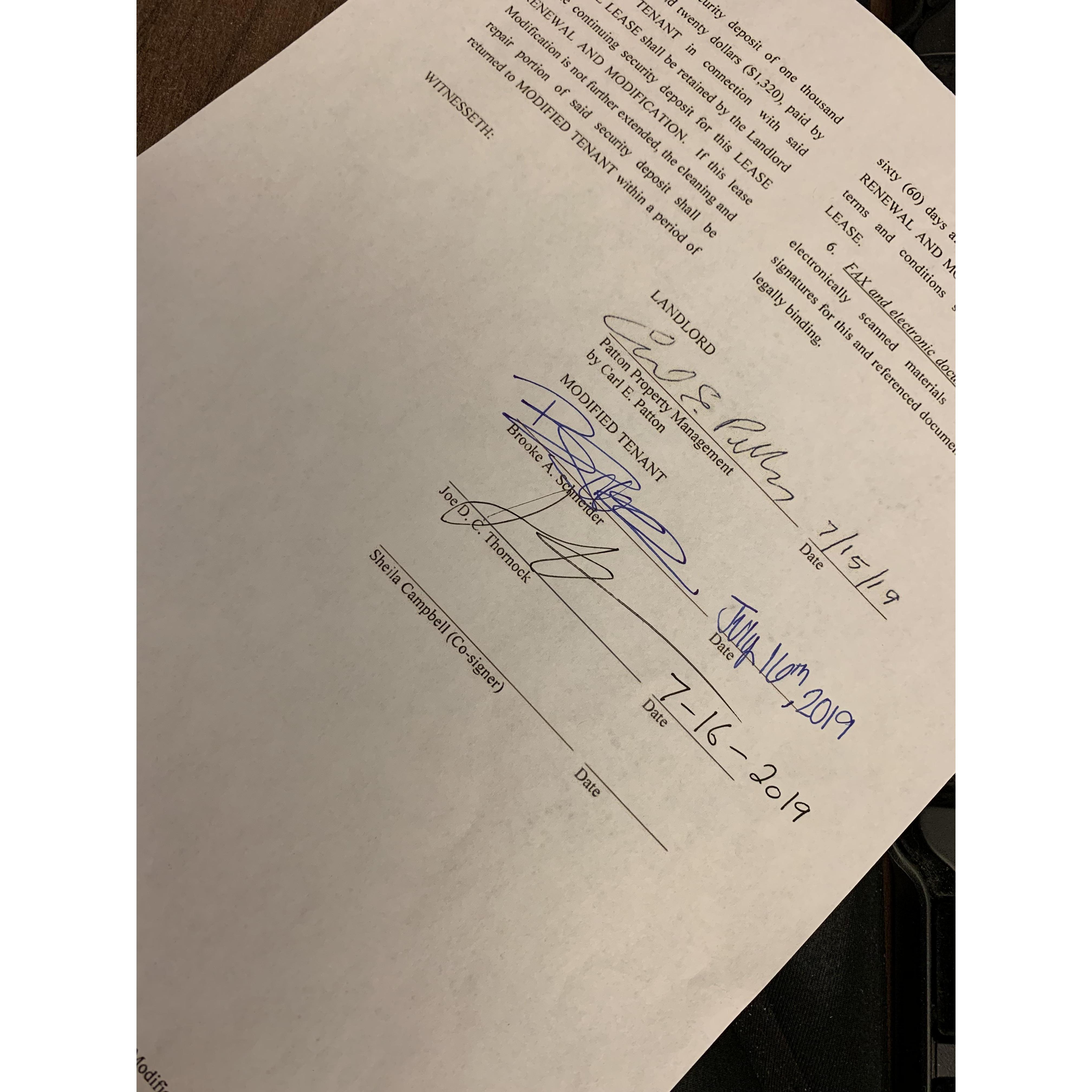 Our first lease together- 2019