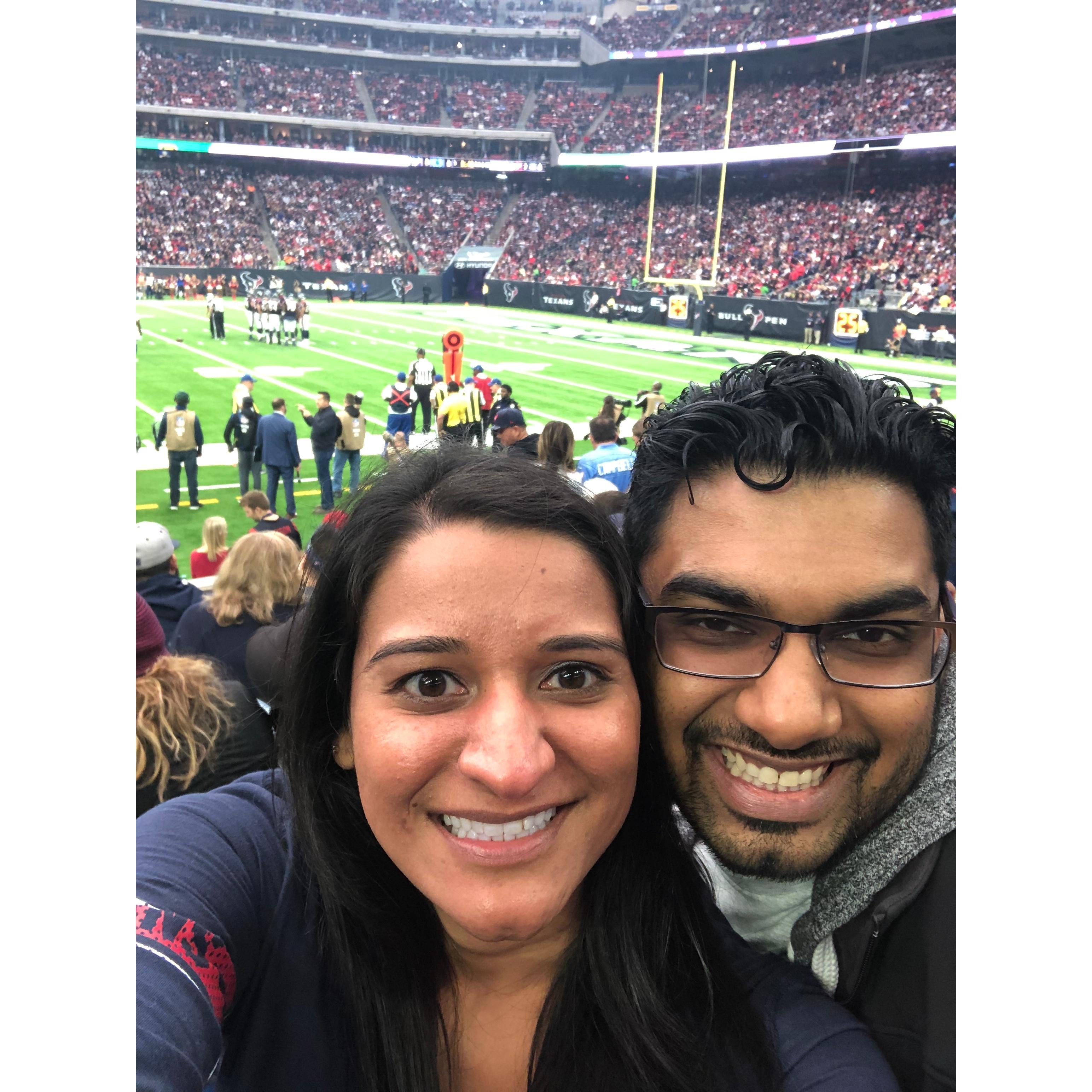 Celebrated our one year anniversary with football -- at the Texans/ Colts game!