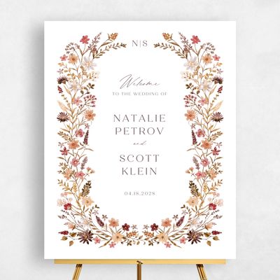 Chocolate, Orange Wedding Sign - Spasso Portrait