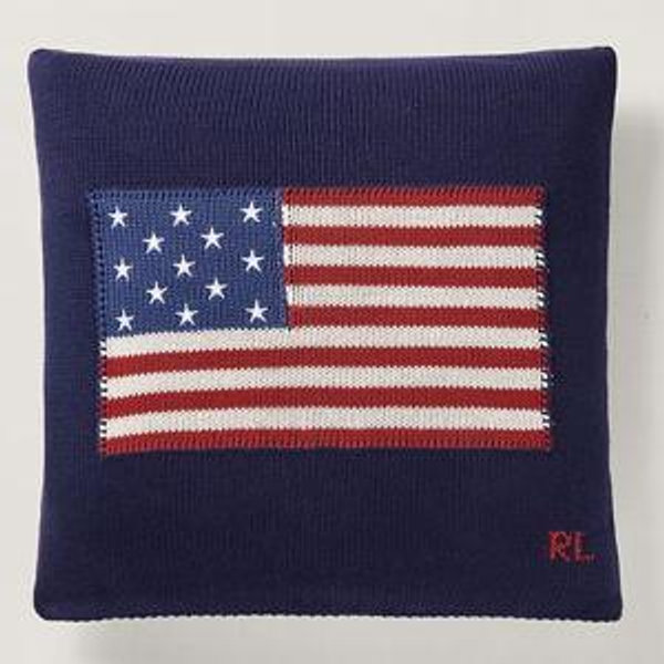 RL Flag Cotton Throw Pillow