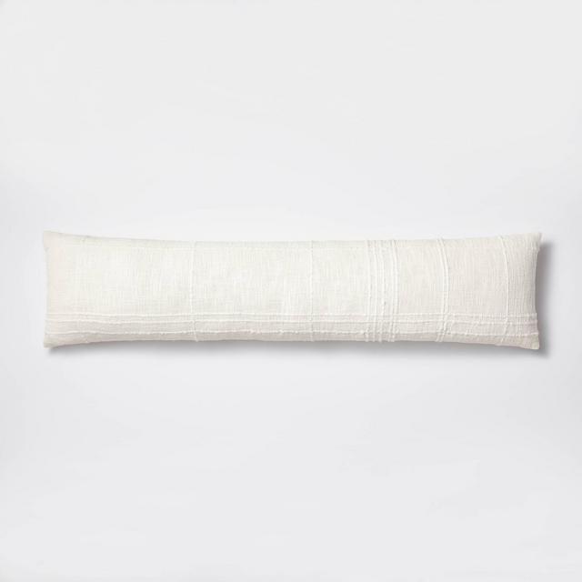 Bed Lumbar Texture Tonal Plaid Decorative Throw Pillow Off White - Threshold™ designed with Studio McGee