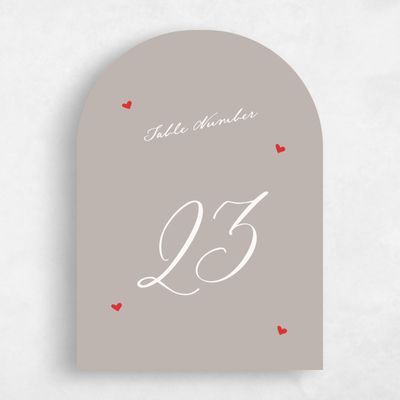 Greige, Brown Wedding Table Number - Estate