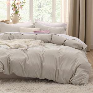 Bedsure Linen Oversized King Duvet Cover - 3 Pieces Prewashed Extra Soft Bedding Set, Includes 1 Duvet Cover 120x98 Inches with Zipper Closure & 2 Pillow Shams, Comforter Not Included