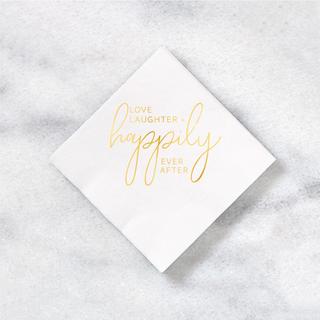 Trendy Love Laughter & Happily Ever After Cocktail Napkin, Set of 100